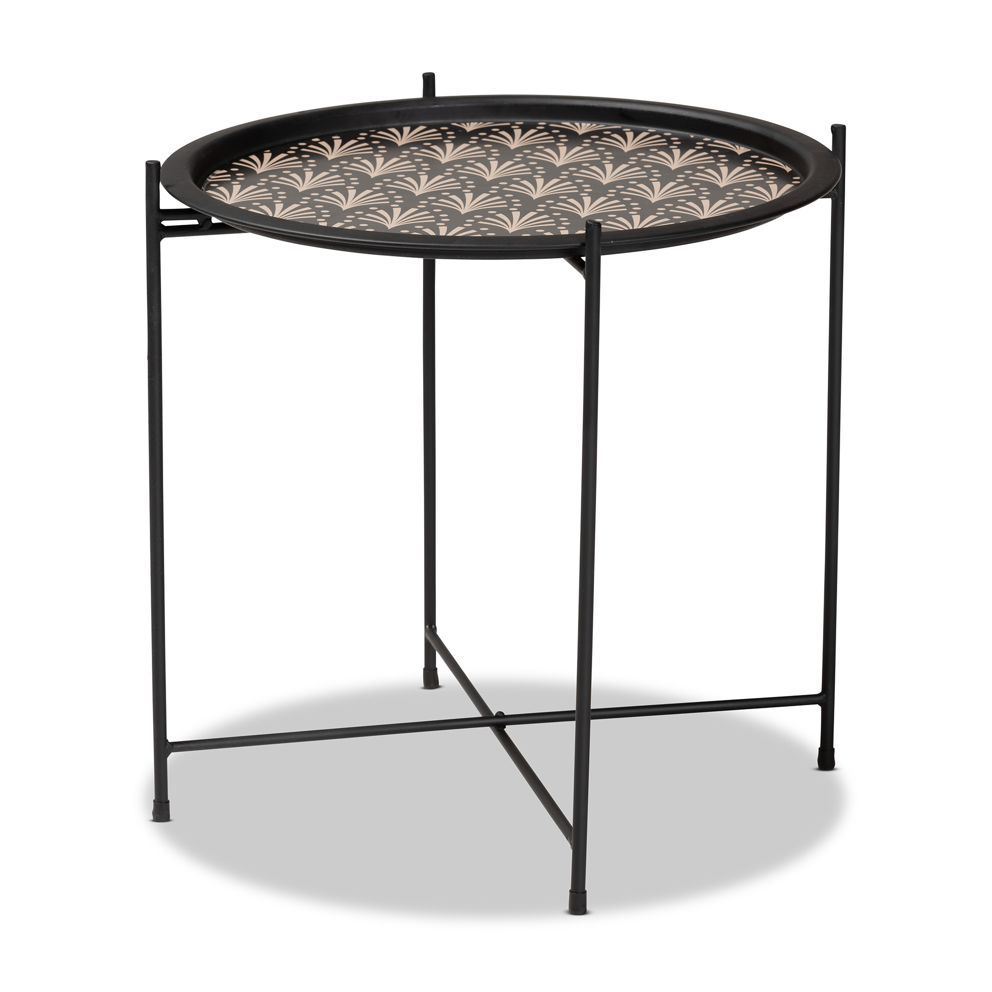 Baxton Studio Ivana Modern and Contemporary Black Finished Metal Plant Stand